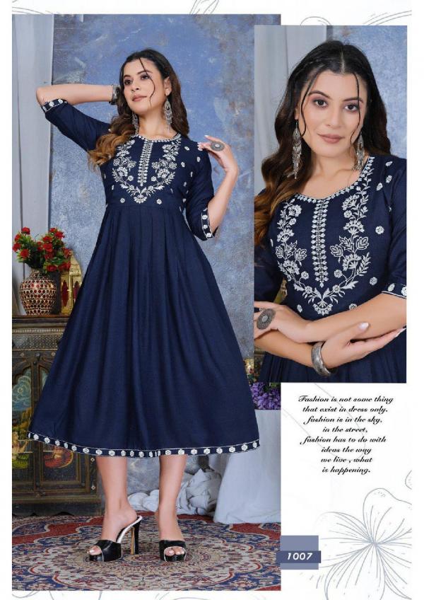 Trendy Tara Sitara Heavy Rayon Anarakli Kurti Collection